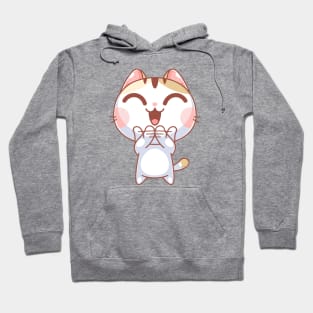 Cute cat is clapping Hoodie